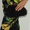 Accessories Veronica M | Black Faux Feather Pouch Clutch-Best Seller