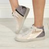 Accessories Veronica M | Rooney Pewter Glitter High-Top Sneakers