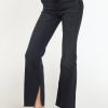 Clothing Veronica M Denim Shop | Ryan High Rise Bootcut Stretch Jeans With Slit - Charcoal/