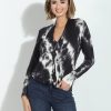 Clothing Veronica M Cupro Tops | Storm Tie-Dye Cupro Draped Surplice Top - Best Seller