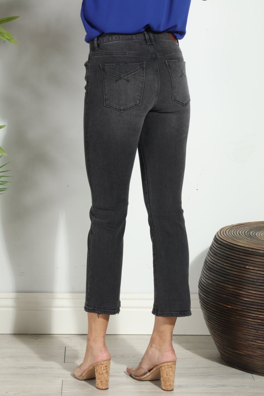 Clothing Veronica M Denim Shop | Unpublished Cropped Demi Flare Jeans -Coal