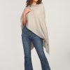 Clothing Veronica M Ponchos | Light Tan Throw-On Poncho-Best Seller