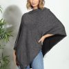 Clothing Veronica M Ponchos | Charcoal Grey With Metallic Throw On Poncho