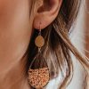 Accessories Veronica M | Teardrop Coral Half-Beaded Pendant Earrings