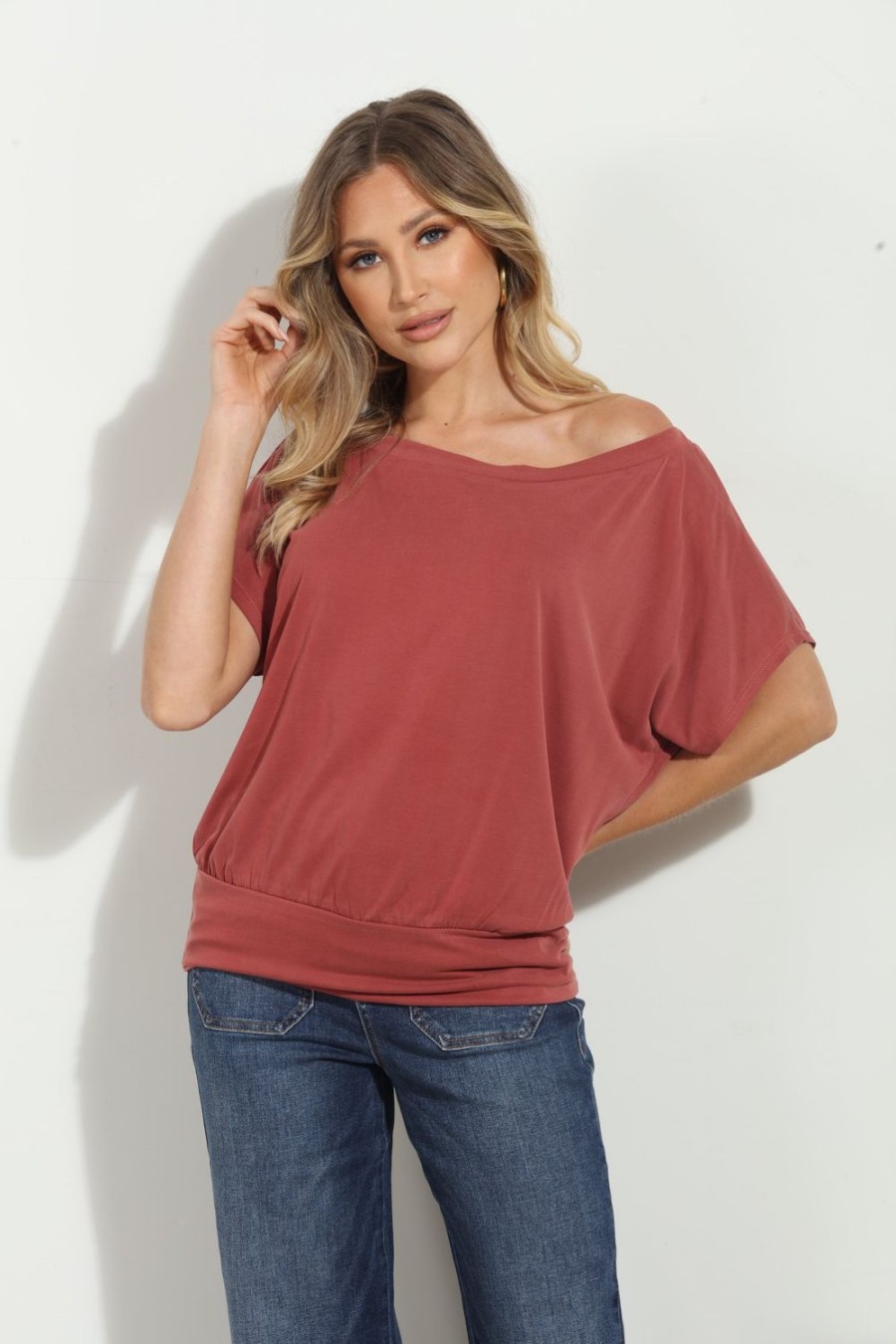 Clothing Veronica M Cupro Tops | Sangria Cupro Ots Top