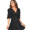 Vacation Veronica M | Black Twist Poplin Dress