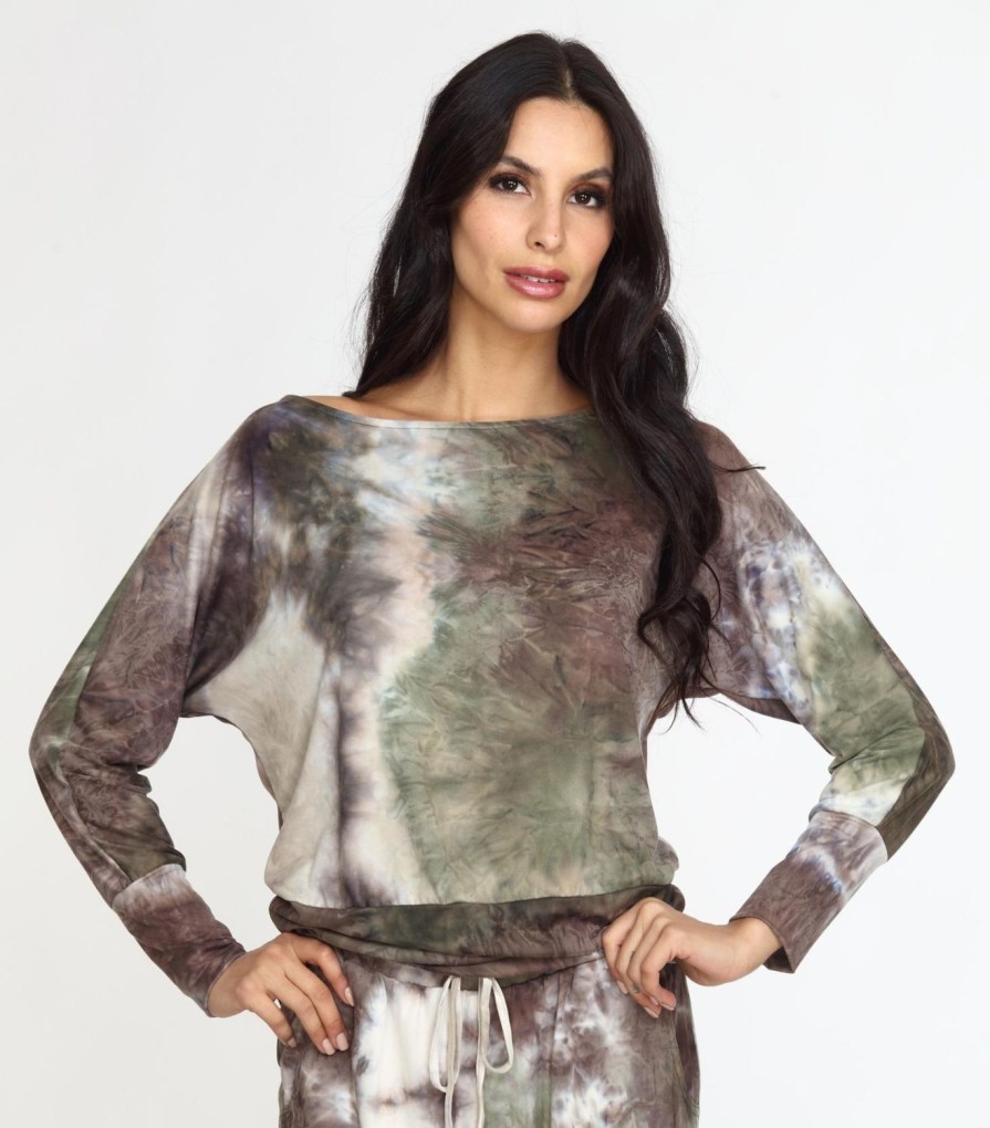 Clothing Veronica M Longer Length Tops | Jagger Tie Dye Dolman Sleeve Top-