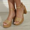 Accessories Veronica M | Chinese Laundry - Truett Platform Straw Sandal