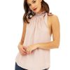 Clothing Veronica M Halter Tops | Rose Side Tie Halter Top