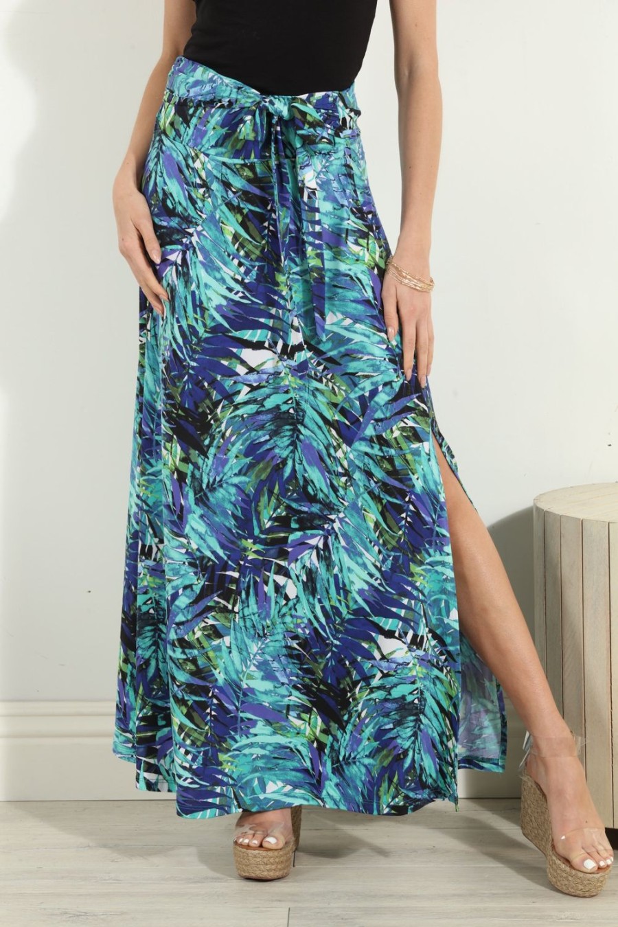 Clothing Veronica M Skirts | Audrie Tie Front Maxi Skirt