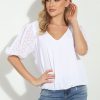 Vacation Veronica M | White Airflow Eyelet Puff Top