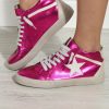 Accessories Veronica M | Paulina High-Top Sneakers- Metallic Pink