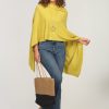 Clothing Veronica M Ponchos | Lime Green Throw-On Poncho-Best Seller